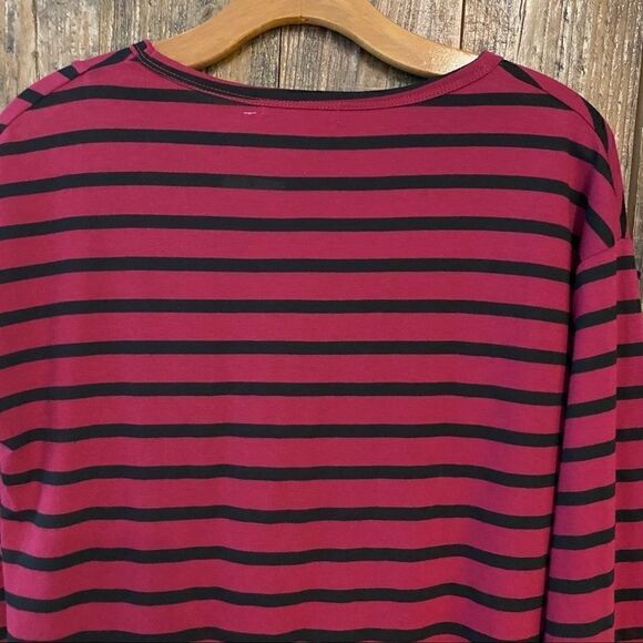 Socialite M NWT Purple Black Striped Knotted Top - Picture 6 of 8